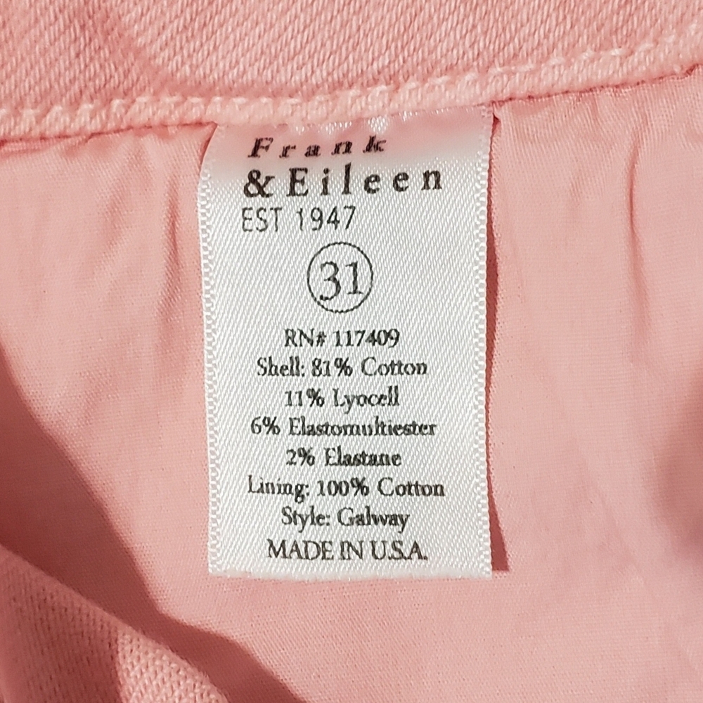 Frank & Eileen Galway Cropped Pants Taffy Frayed Hem Women Cotton Blend NWOT! - Picture 8 of 8